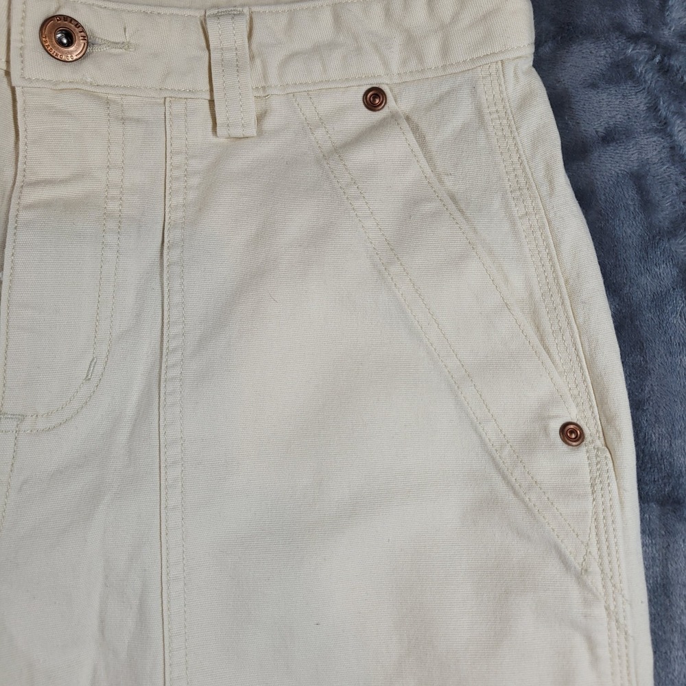 Duluth Wide Leg Capri Pants Women's 4 Cream Cotton Carpenter Utility - Picture 7 of 10